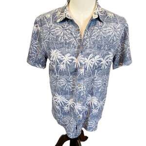 Faherty Brand Men's Breeze Shirt Blue South Palms Short Sleeve Button Down